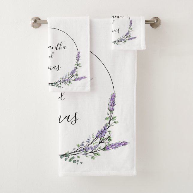 Lavender and Eucalyptus Bath Towel Set (Insitu)