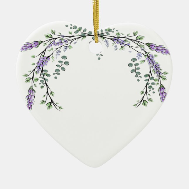 Lavender and Eucalyptus Ceramic Tree Decoration (Front)