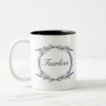 Lavender and Eucalyptus Fearless Two-Tone Coffee Mug<br><div class="desc">A romantic and elegant design featuring the word “fearless” framed by eucalyptus and lavender painted in watercolor.</div>