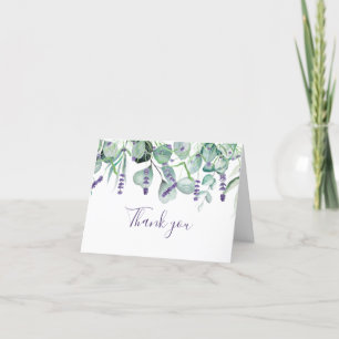 Lavender and Eucalyptus Floral Wedding Thank you  Card