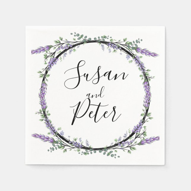 Lavender and Eucalyptus Napkin (Front)