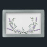 Lavender and Eucalyptus Rectangular Belt Buckle<br><div class="desc">An elegant and vintage design featuring eucalyptus and lavender painted in romantic watercolor.</div>