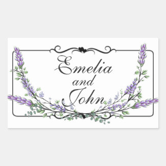 Lavender and Eucalyptus Rectangular Sticker