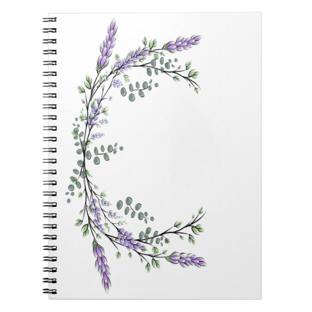 Lavender and Eucalyptus Spiral Notebook (Front)