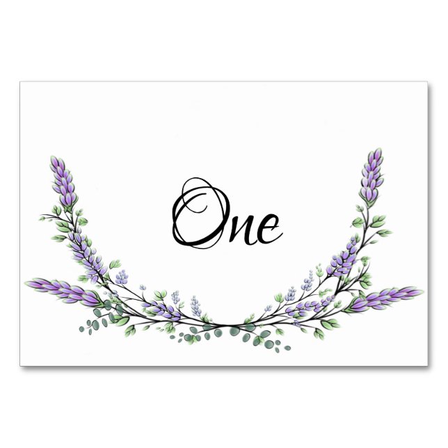Lavender and Eucalyptus Table Number (Front)