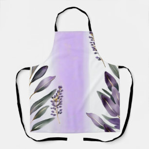 Lavender and Eucalyptus Watercolor Apron