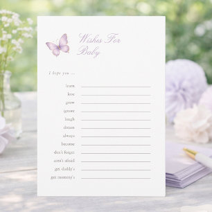 Lavender And Gold Butterfly Wishes For Baby Card