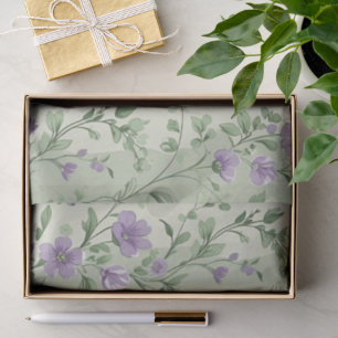 Lavender and Green Botanical Design Tissue Paper