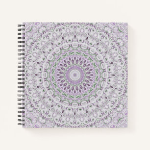 Lavender and Green Mandala Pattern Design Notebook