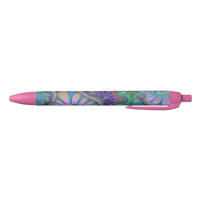 Lavender and Green Melt Black Ink Pen (Bottom)