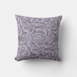 Lavender and Grey Elegant Wedding Cushion