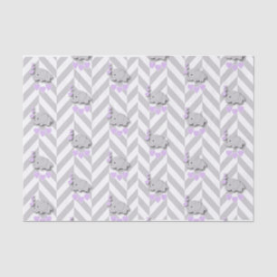 Lavender and Grey Elephant Baby Shower Tissue Paper