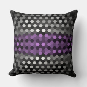 Lavender and Grey Hexagons Pattern Cushion