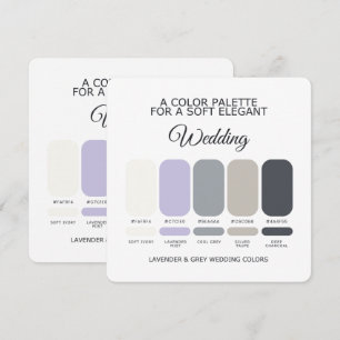 Lavender and Grey Wedding Colour Palette Card