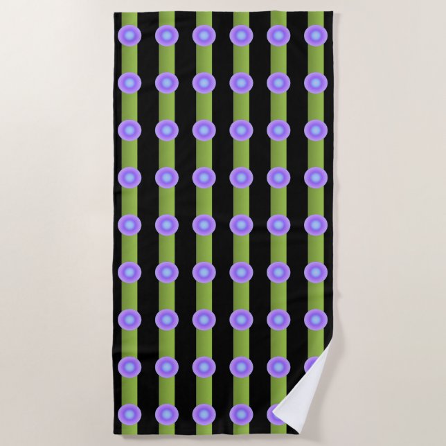 Lavender and Indigo Circles  Minimalism Pattern Beach Towel (Front)