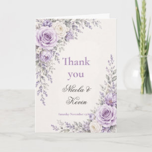 Lavender and Ivory Wedding Thank You Card
