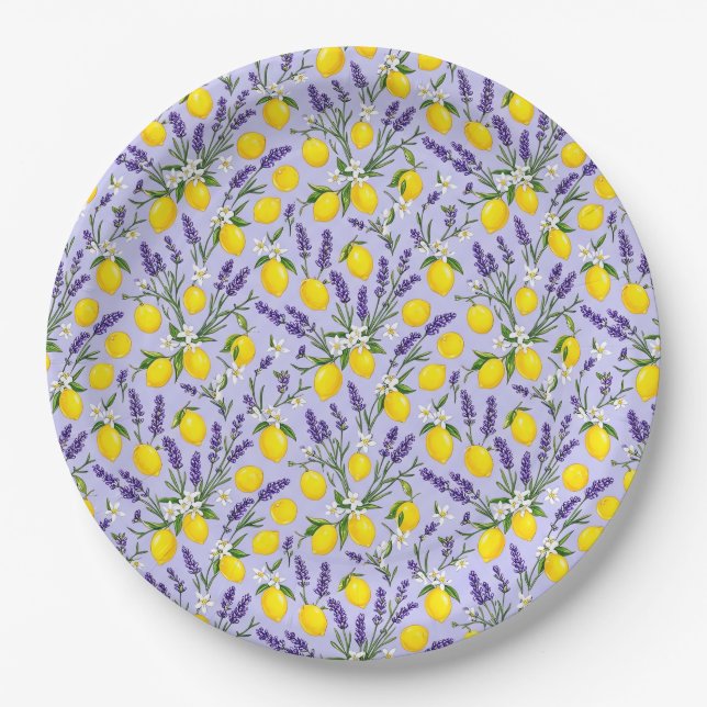  Lavender and Lemon Pattern Plate (Front)