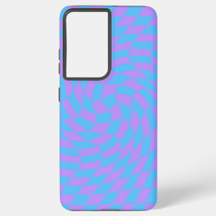 Lavender and Light Blue Chequered  Pattern  Samsung Galaxy Case