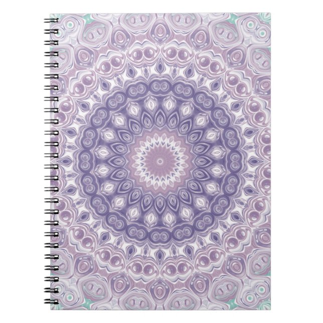 Lavender and Lilac Mandala Pattern Notebook (Front)