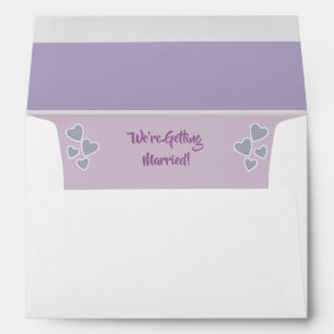 Lavender and Lilac Wedding with love hearts Envelope
