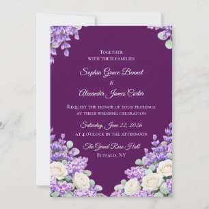Lavender and Lilacs Wedding Invitation