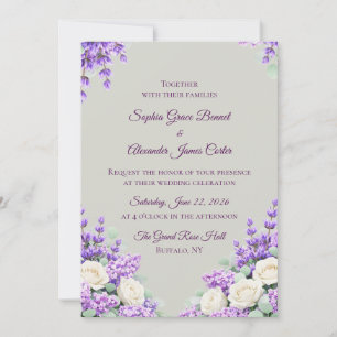Lavender and Lilacs Wedding Invitation