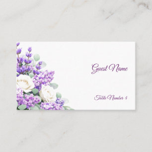 Lavender and Lilacs Wedding Place Cards - Flat