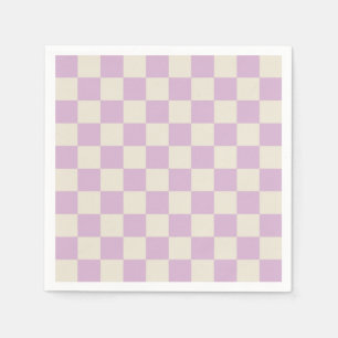 Lavender and Off White Chequerboard Napkin