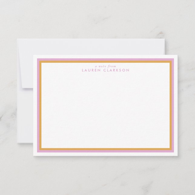 Lavender and Orange Double Frame Note Card (Front)