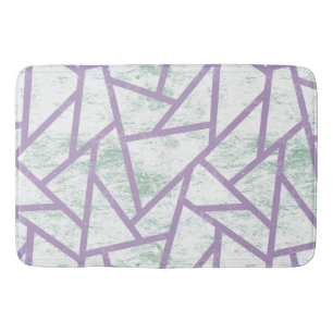 Lavender and pale green mosaic pattern bath mat