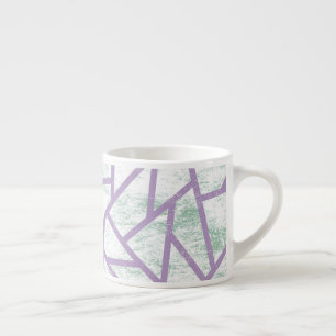 Lavender and pale green mosaic pattern espresso cup