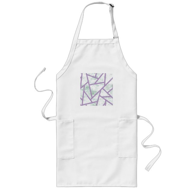 Lavender and pale green mosaic pattern long apron (Front)