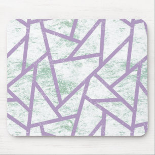 Lavender and pale green mosaic pattern mouse pad