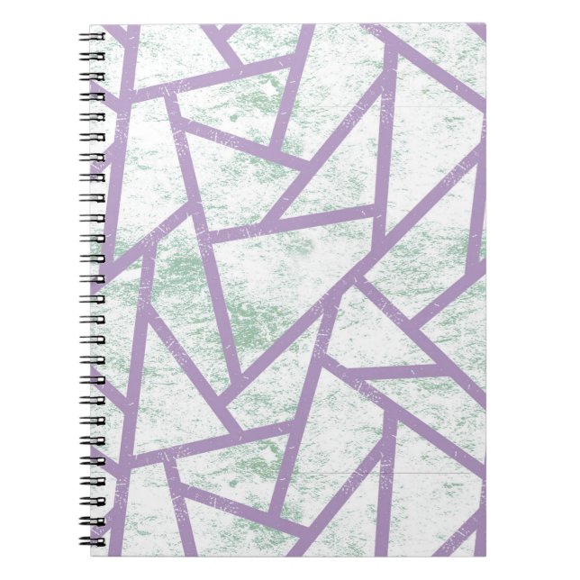 Lavender and pale green mosaic pattern notebook (Front)