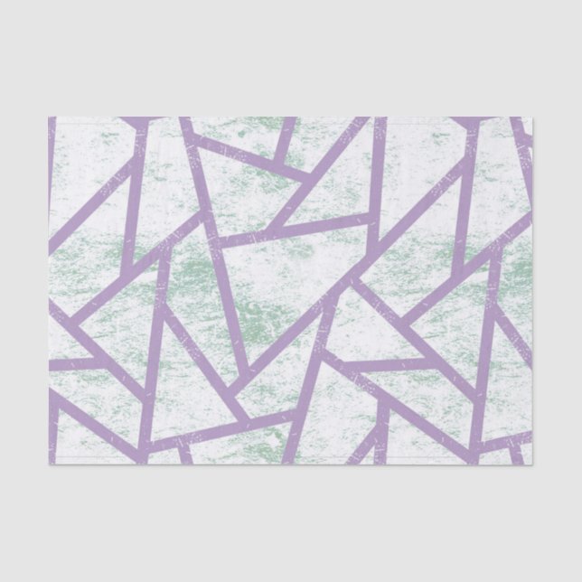 Lavender and pale green mosaic pattern tissue paper (Front)