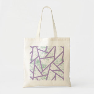 Lavender and pale green mosaic pattern tote bag