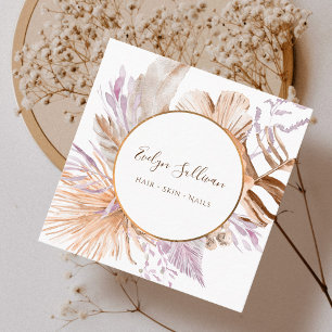 Lavender and peach bouquet business card