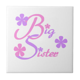 Lavender and Pink Big Sister Gifts Tile