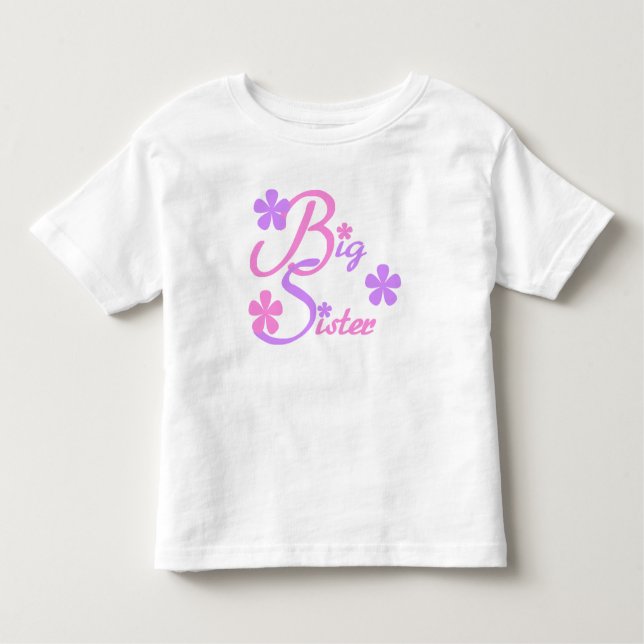 Lavender and Pink Big Sister Toddler T-Shirt (Front)