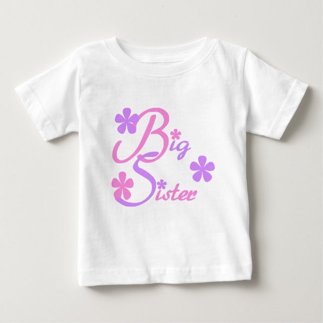 Lavender and Pink Big Sister Tshirts and Gifts (Front)