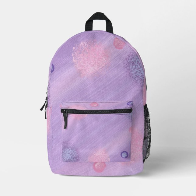 Lavender and Pink Blends and Spheres Backpacks (Front)