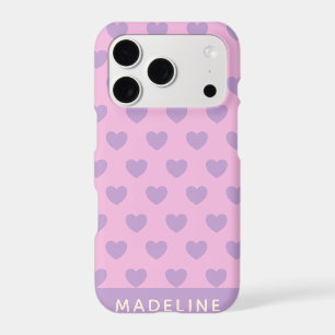 Lavender and Pink Hearts Pattern Personalised