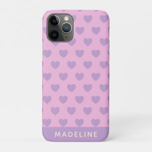 Lavender and Pink Hearts Pattern Personalized Case-Mate iPhone Case