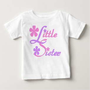 Lavender and Pink Little Sister Baby T-Shirt