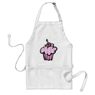 lavender and pink stripes cupcake standard apron