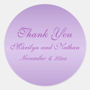Lavender and Purple 1.5" Round Thank You Sticker