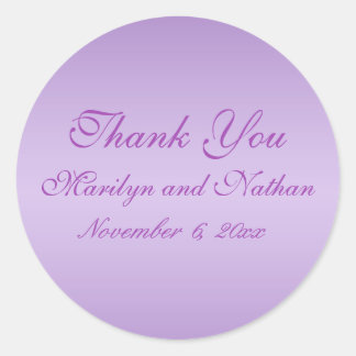 Lavender and Purple 1.5" Round Thank You Sticker