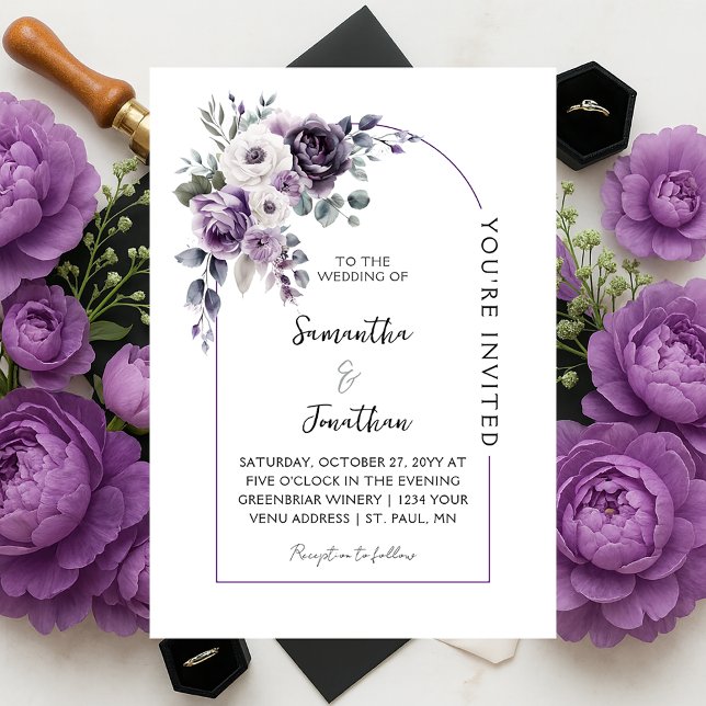 Lavender and Purple Arch Wedding |  Invitation (Creator Uploaded)