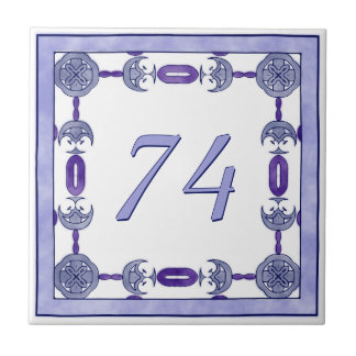 Lavender and Purple Big House Number Tile