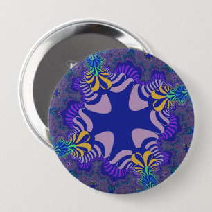 Lavender and Purple Cross 10 Cm Round Badge